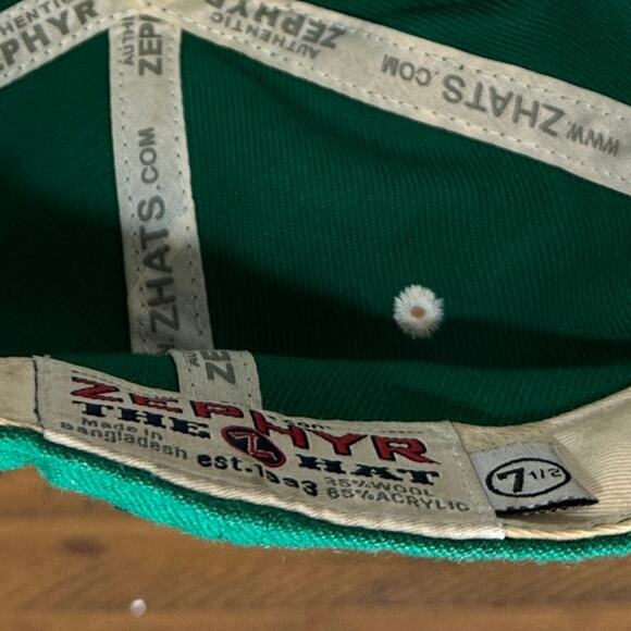 NOTRE DAME Fighting Irish Big Stich Logo Green/Navy NCAA Baseball Cap SZ 7 1/2 - Picture 8 of 8